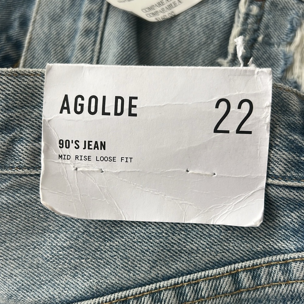 AGOLDE 90s Mid Rise Straight Leg Jeans In Threadbare In Blue! - Picture 5 of 6